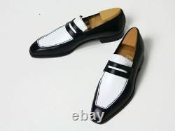 Handmade men fashion spectator shoes white and black shoes Men dress shoes