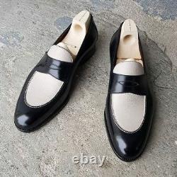 Handmade men two tone Leather formal shoes, Men spectator shoes, Men dress shoes