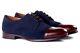 Handmade two tone Formal Shoes, Men Maroon And Navy Blue and Maroon Dress Shoes