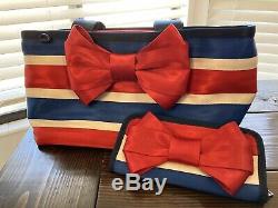 Harvey's Seatbelt Star Spangled Bow Tote, Bow Clutch Wallet & Handmade Dust bag