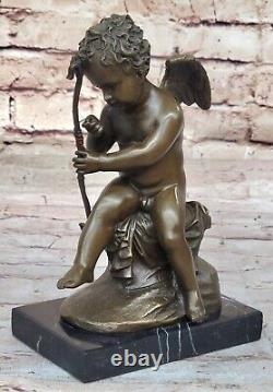 Hot Cast Elegance Cupid Stringing Bow Bronze by Charles Louchet Home Decor
