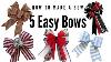 How To Make A Bow Christmas Bow Making Easy Bows 5 Easy Bow Tutorials Bow Making 101