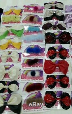Huge Joblot Handmade Bows clips Hair Accessories Fur Leather 70+ bows resale