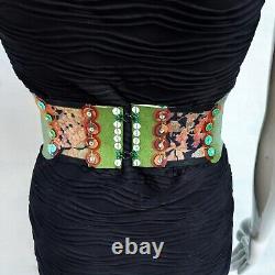 Iconic vintage belt faux leather woman royal luxury bead sequins italy gift idea