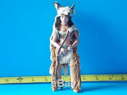 Indian Man Doll Native American Bow Artist Dollhouse Miniature Handmade OOAK