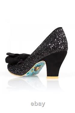 Irregular Choice Heels Ban Joe Black Bow Shiny Glitter Womens Shoes