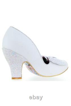 Irregular Choice Heels Nick of Time White Bow Glitter Wedding Bride Womens Shoes