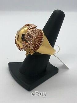 Italian Handmade 14KT YellowithRose Gold Flower Bow Ribbon Ring
