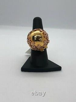 Italian Handmade 14KT YellowithRose Gold Flower Bow Ribbon Ring