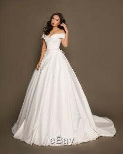 Ivory Wedding Dress Size 4 6 8 or Custom Size Ivory A line Simple Wedding Dress