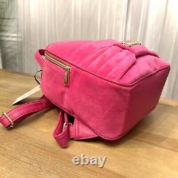 Juicy Couture Pretty Bow Women's Velvet Raspberry Tart Backpack Bag Rare! NWT