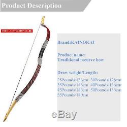 Kainokai Traditional Handmade Longbow Horsebow, Hunting Recurve Archery Bow, Recur