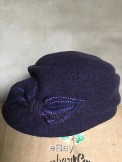 Ladies Lillie & Cohoe Wool Cap Hat Purple Hand-made Canada MAO NOW sz 1 S/M NWT