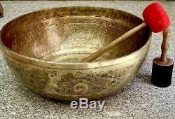 Large 20 Singing Bowl for sound, vibration, yoga, meditation Healing-Handmade Bow