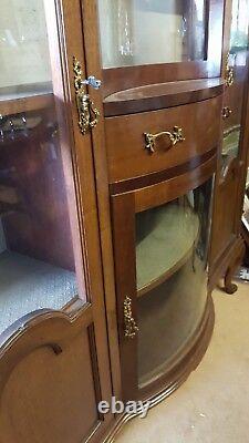 Large Edwardian Bow Fronted Display Cabinet