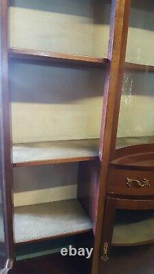Large Edwardian Bow Fronted Display Cabinet