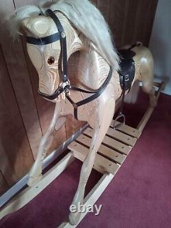 Large Handmade Carved Wooden Bow Rocking Horse R. Naunton #6, Dec 2001