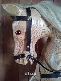 Large Handmade Carved Wooden Bow Rocking Horse R. Naunton #6, Dec 2001