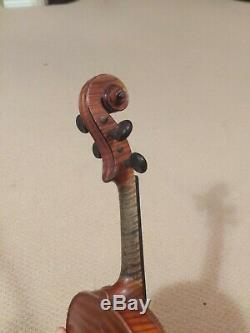 Late 1800s Jerome Thibouville-Lamy Violin with bow and rare handmade wooden case
