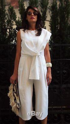 Like Tibi, A Detacher culotte white bow jumpsuit handmade available sizes S, M, L
