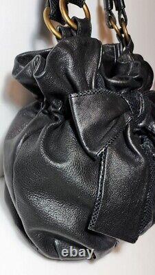 Lockhart Black Luxe Serpentine Marcella Shoulder Bag, Handbag, Hobo, Big Bow Mp$675