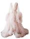 Long Sheer Robe Pink Maternity Sleepwear Puffy Gown Pregnancy Photoshoot Dress