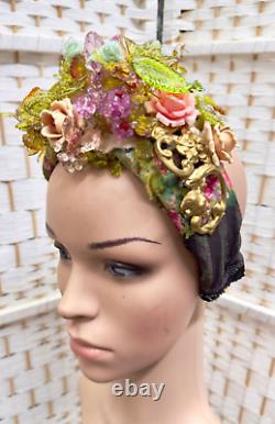 Lovey Rare Handmade Colorful Crystal Hair Bow By Michal Negrin