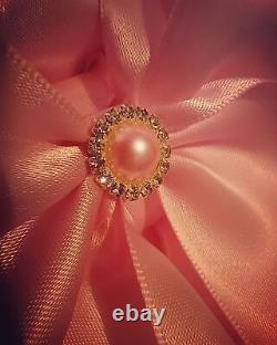 Luxury Handmade Pink satin Princess Tutu Dress sparkle cosplay Ankle length