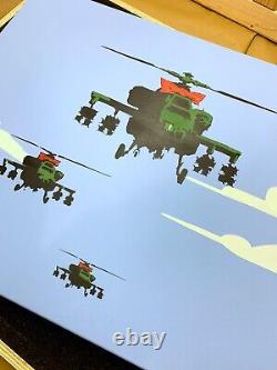 MRS BANKSY Happy Choppers Original Canvas Art Print COA Red Bow rat crate XL POW