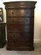 Mahogany Sleigh Chest of Drawers Tallboy. Bow Front. FSC (Renewable resource)