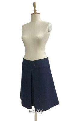 Marc Jacobs Aline Skirt with front pleat in navy blue wool size 6 barely worn