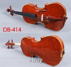 Master Violin 4/4 Tiger Flame Maple Handmade Stradivari Violin Case Bow #414