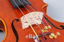 Master Violin 4/4 Tiger Flame Maple Handmade Stradivari Violin Case Bow #414