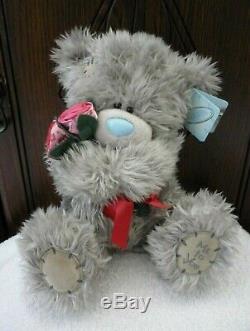 Me To You Tatty Teddy Bear With Tags Soft Toy With Red Roses/Flowers & Bow
