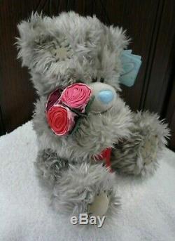 Me To You Tatty Teddy Bear With Tags Soft Toy With Red Roses/Flowers & Bow