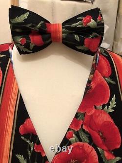 Mens Waistcoat -handmade To Fit You Poppy Remembrance (bow Tie Extra)