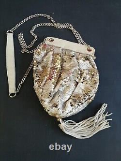 Mini bag hand handle handbag shoulder vintage sequin fashion brand weeding party