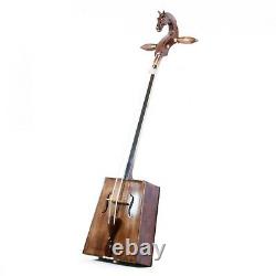 Mongolian horse head fiddle, Morin Khuur /Huur/ with bow. Hand Made in Mongolia