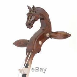 Mongolian horse head fiddle, Morin Khuur with bow. Hand Made in Mongolia