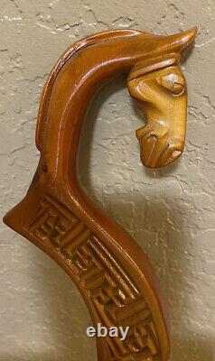 Morin Khuur Horsehead Fiddle With A Bow. Light Wood With Very Intricate Deatails