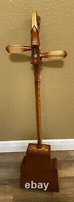 Morin Khuur Horsehead Fiddle With A Bow. Light Wood With Very Intricate Deatails