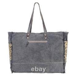 Myra Bag Handmade Lambent Leather & Hairon Upcycled Canvas & Cowhide Leather