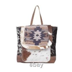 Myra Bag Handmade Oriana Leather & Hairon Upcycled Canvas Backpack