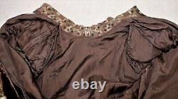 NINA RICCI BOUTIQUE 60s brown woven wool & velvet dress 36FR 4US made in France
