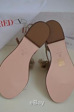 NOS RED VALENTINO Shoes Handmade Bow Italy Flax 37 38.5 40 Cute Canvas Flats