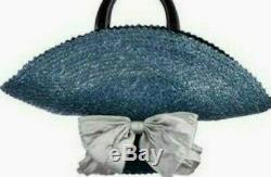 NWT $498 SOLD OUT Anthropologie Eugenia Kim Handmade FLAVIA BOW Blue Straw Tote