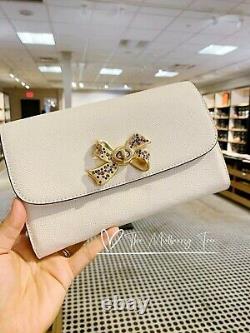 NWT Coach F72903 Chain Crossbody with Crystal Bow Turnlock Leather Org $298
