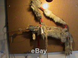 Native American Bow and Arrow Set Coyote Hide Quiver Handmade Buffalo Hunt Style