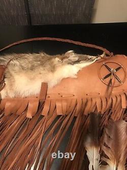 Native American HANDMADE Antiqued Navajo Bow 44, Quiver 24 & Rifle Case 57