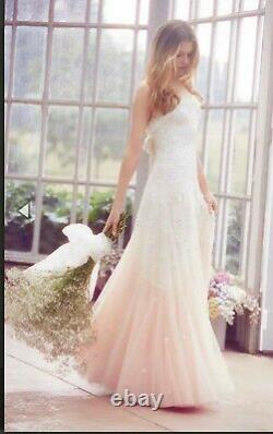 Needle & Thread Pearl Rose Ombre Layer Trailing Cami Bridal Gown UK 6-8 RRP800£